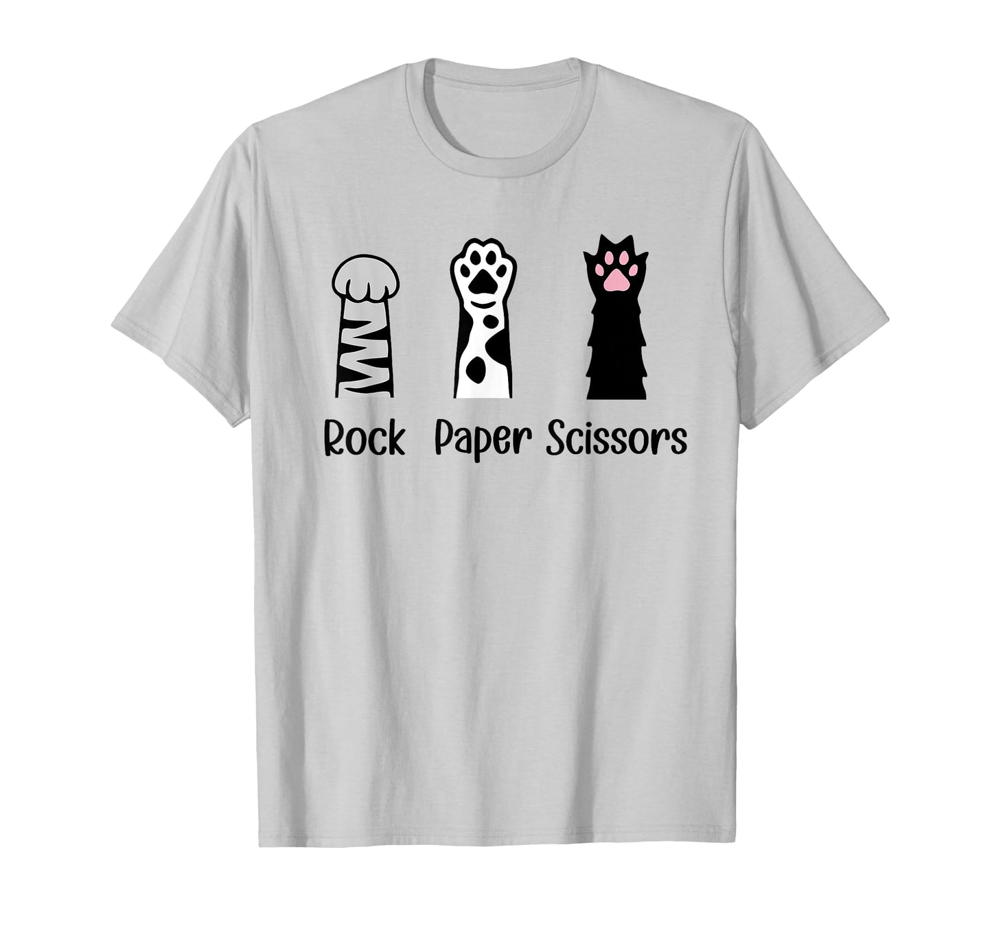 Introvert Cat Animal Rescue Pet Lover Gifts ROCK PAPER SCISSORS Hand Game Cute Paw Funny Cat Lover T-Shirt