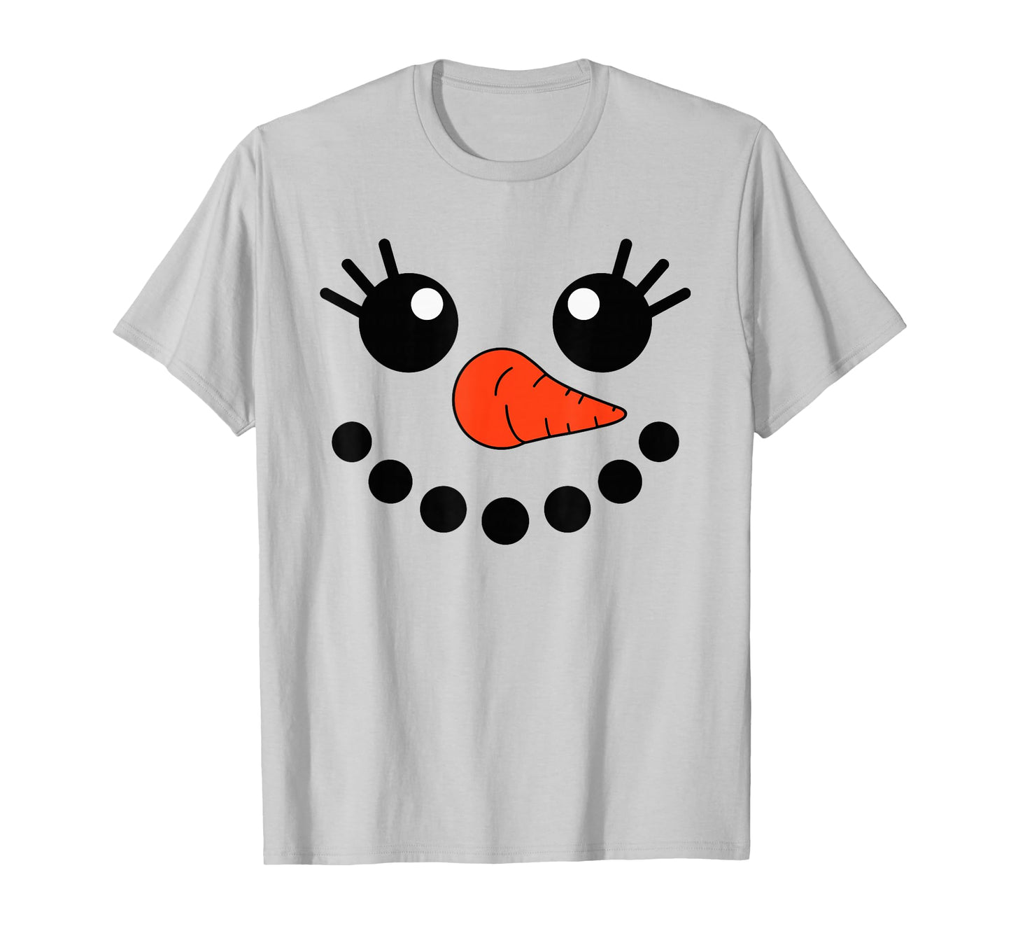 Cute Snowlady Snowman Face Christmas Matching Family Party T-Shirt