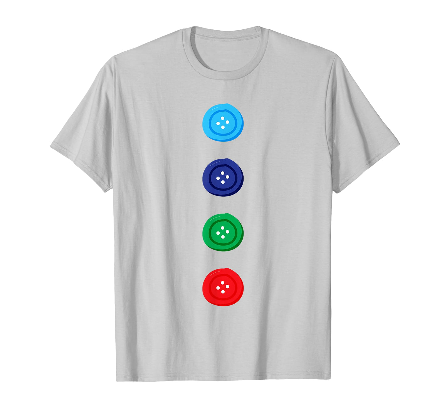 Four Groovy Buttons Blue Cat Funny Halloween Costume T-Shirt