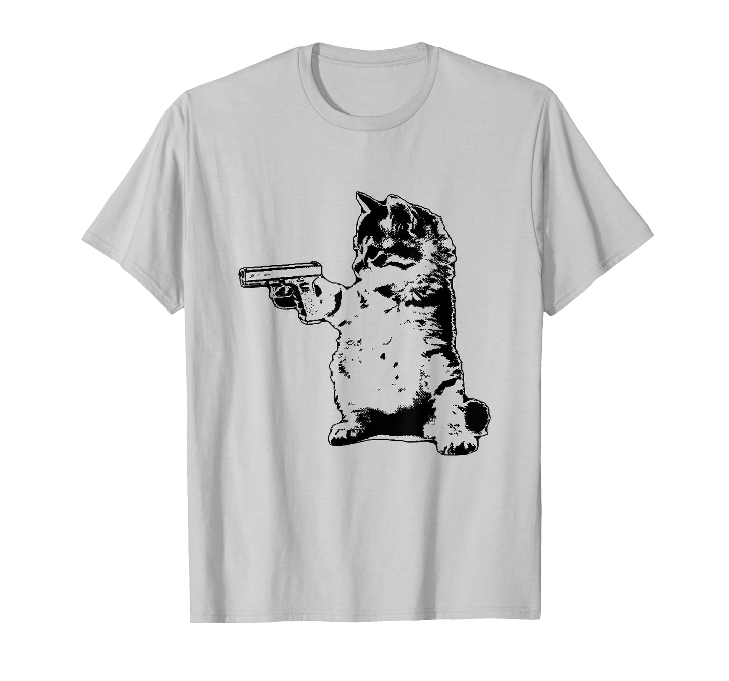 Gun Kitty Funny Cat T-Shirt Men Women T-Shirt