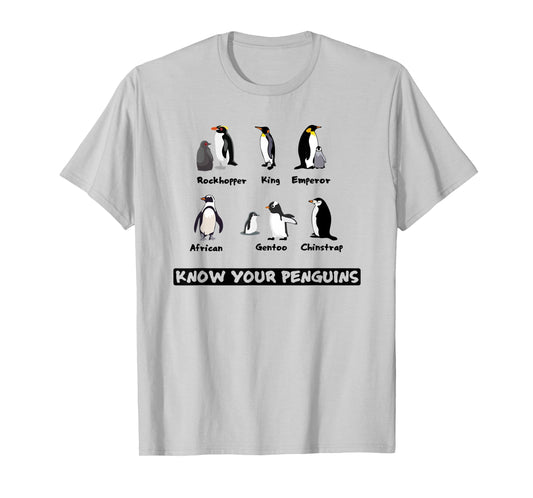 Know Your Penguins, Animals Of The World, Womens Men's T-Shirt