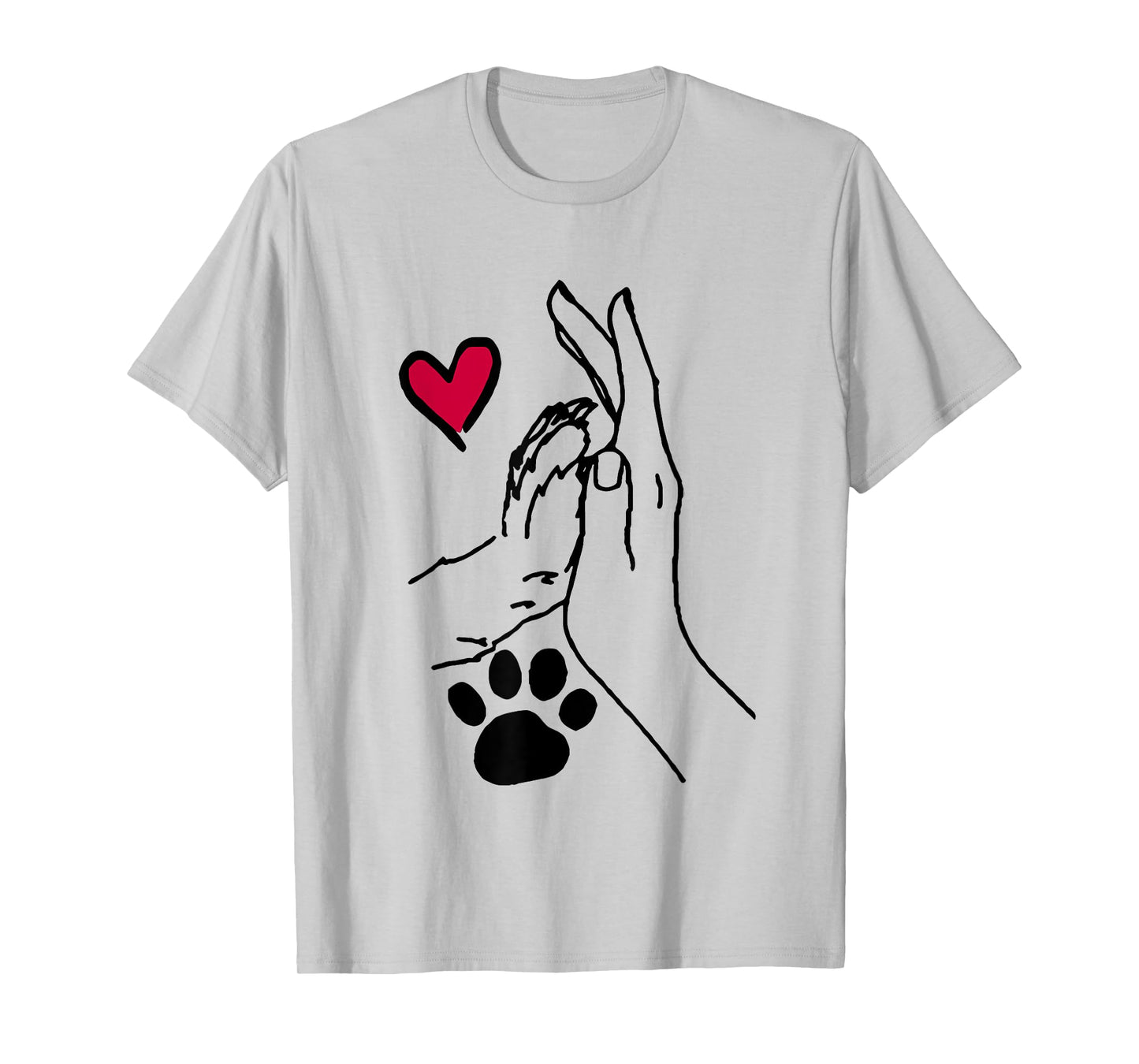Human And Dog Or Cat Paw High Five Dog Human Friendship T-Shirt