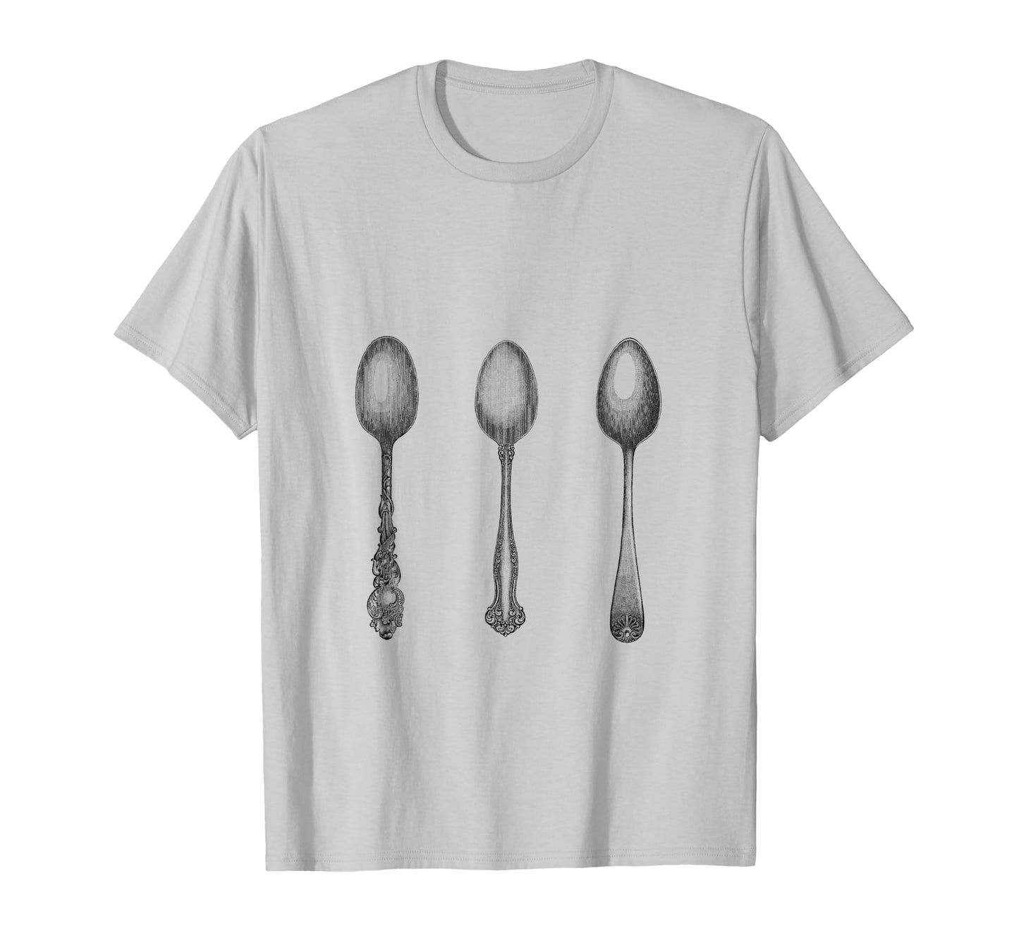 Antique Spoons print three spoonie silverware etched vintage T-Shirt