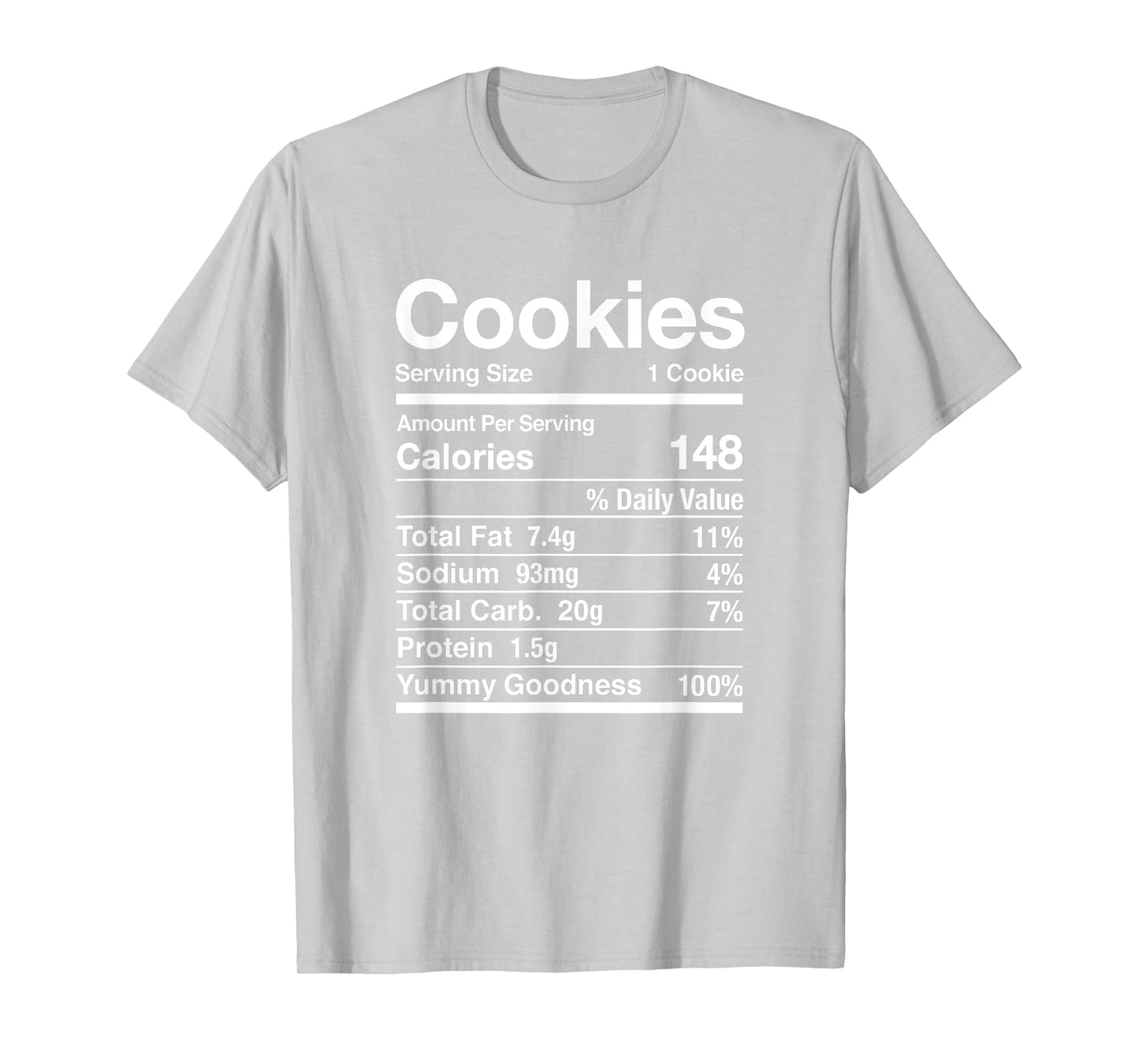 Cookie Nutrition Facts Thanksgiving Matching T-Shirt
