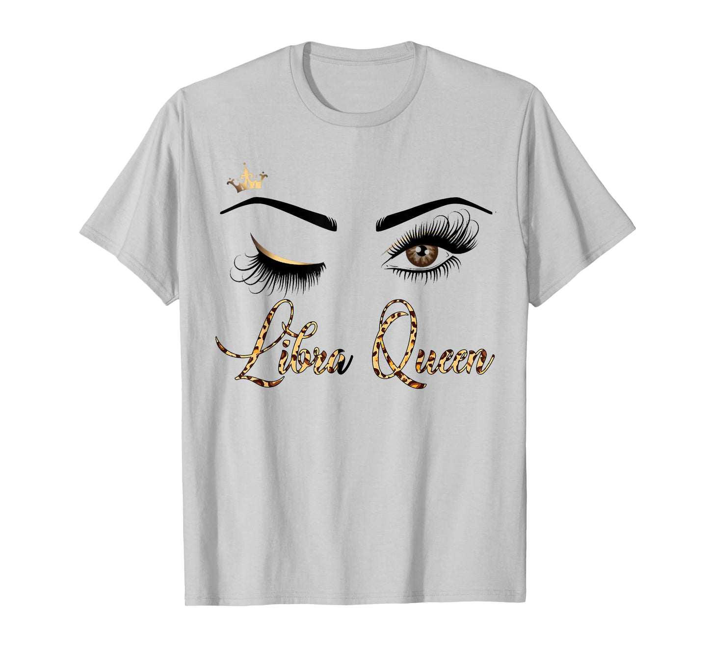 Libra Zodiac Birthday Leopard Print Gift For Girls Women T-Shirt