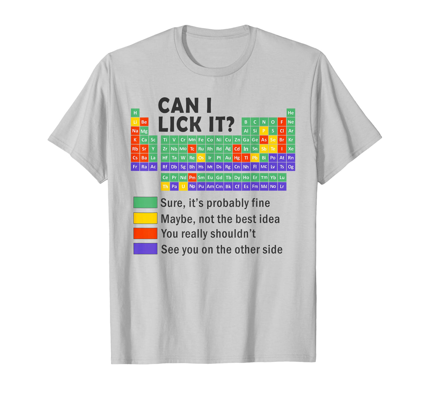 Can i lick it periodic table science graphic boys kids Funny T-Shirt