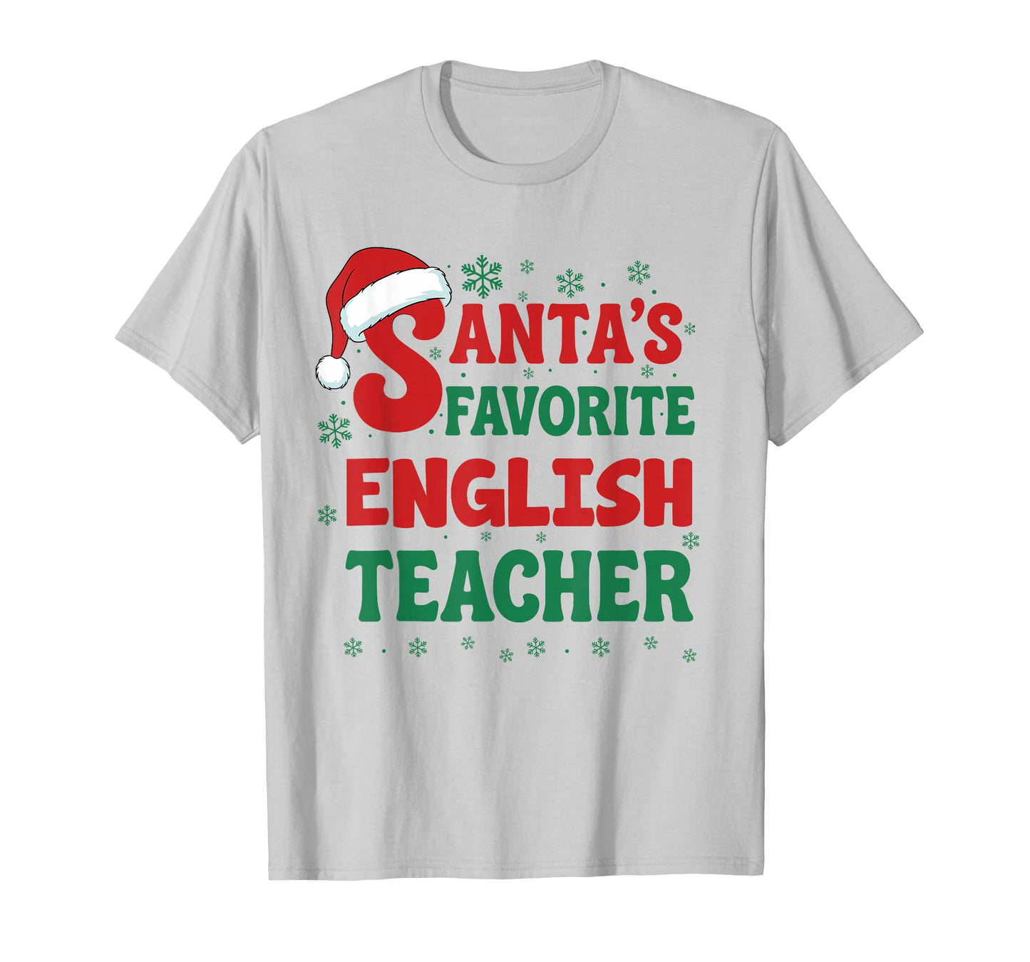 Santa's Favorite English Teacher Christmas Holiday Pajama T-Shirt
