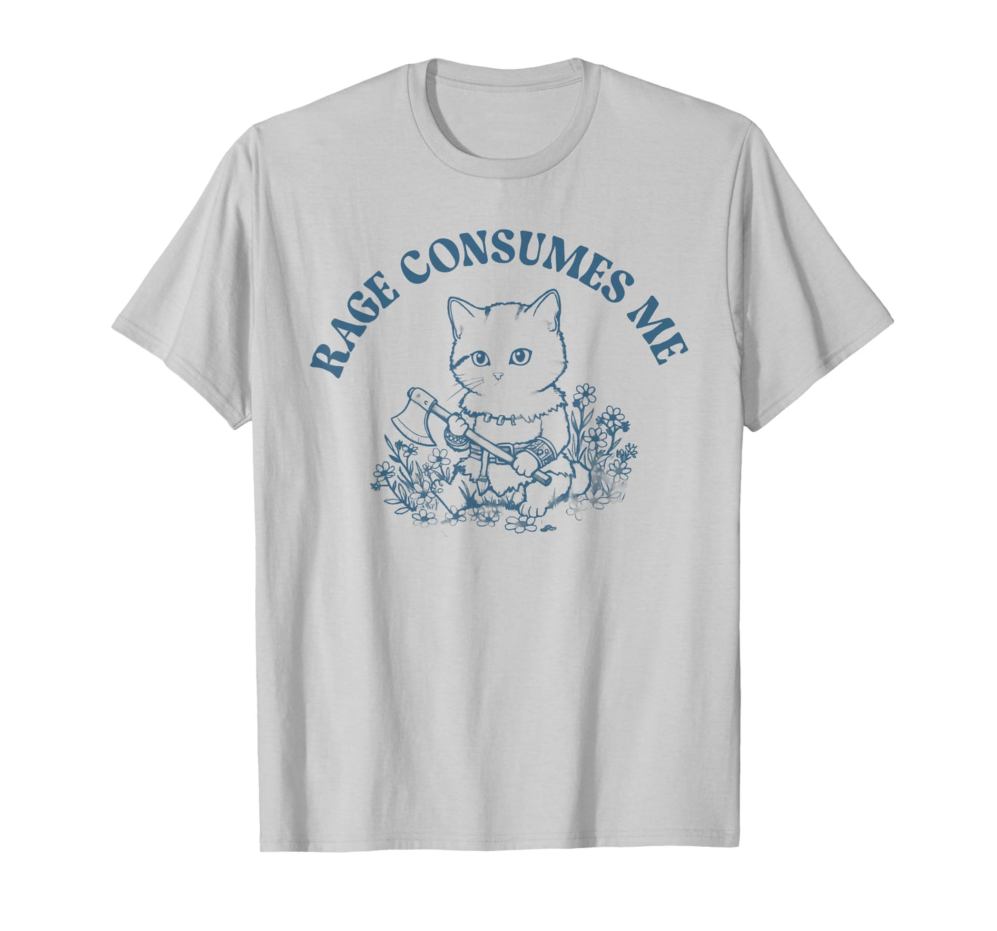 Retro Rage Consumes Me Funny Cat With Axe T-Shirt
