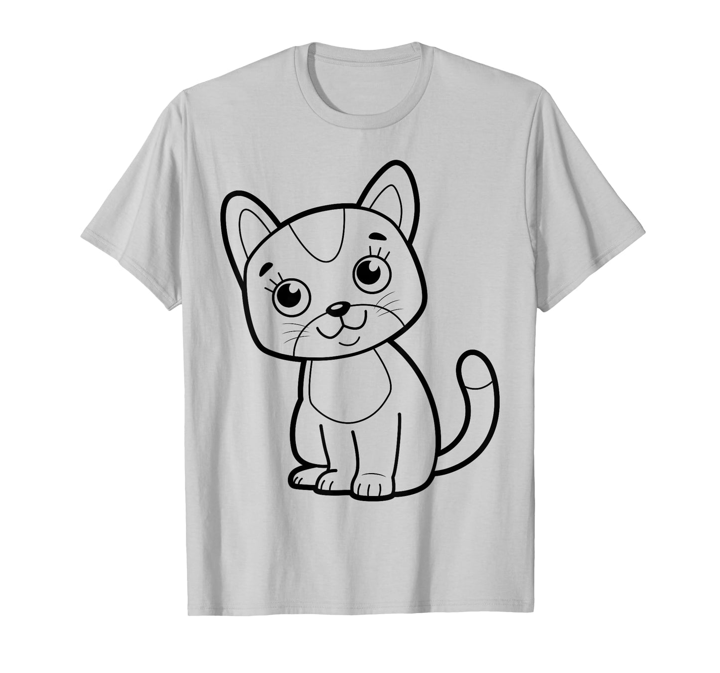 Cute cat to paint and color in for children T-Shirt