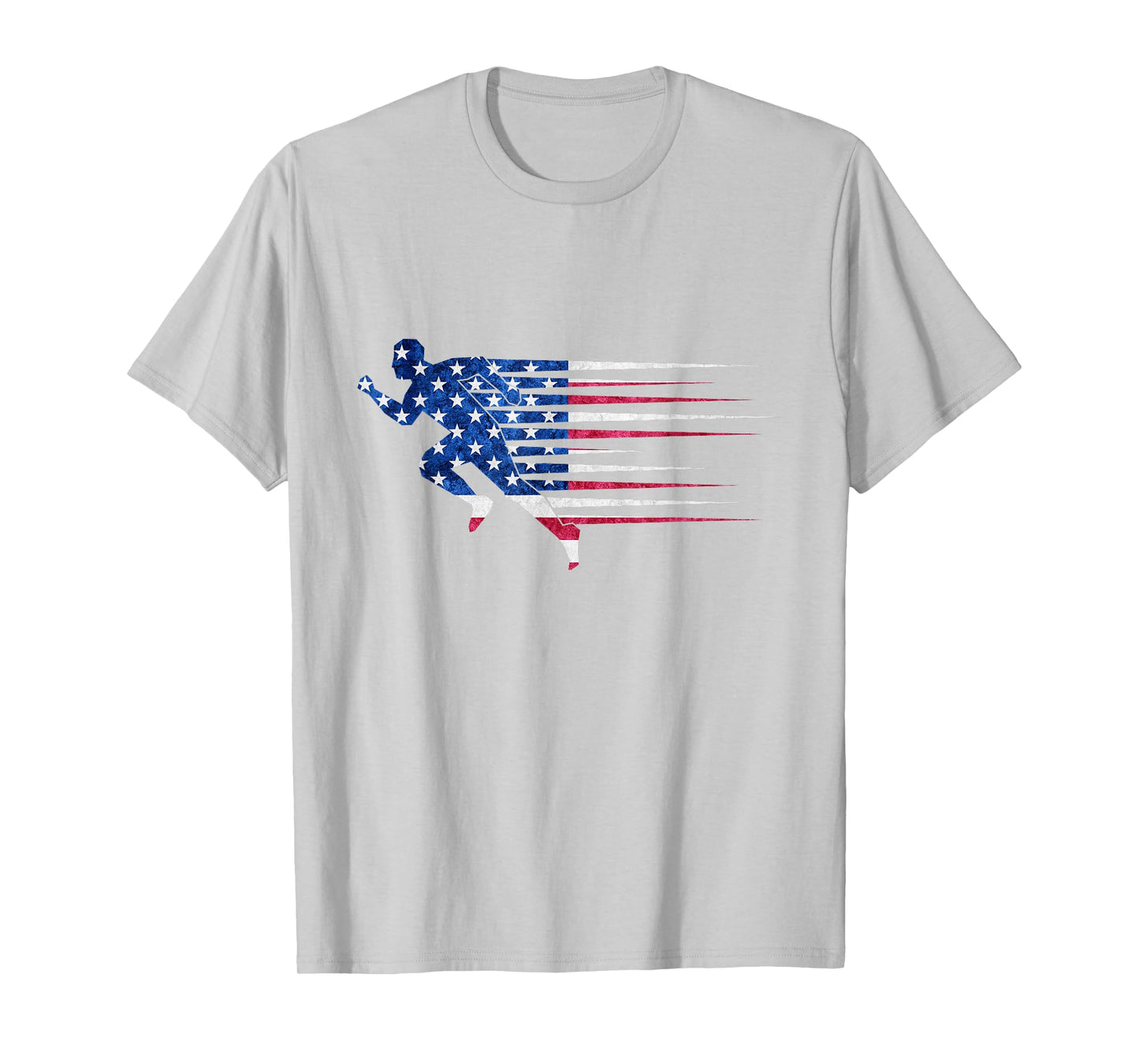 Patriotic Running USA American Flag Track and Field Team T-Shirt