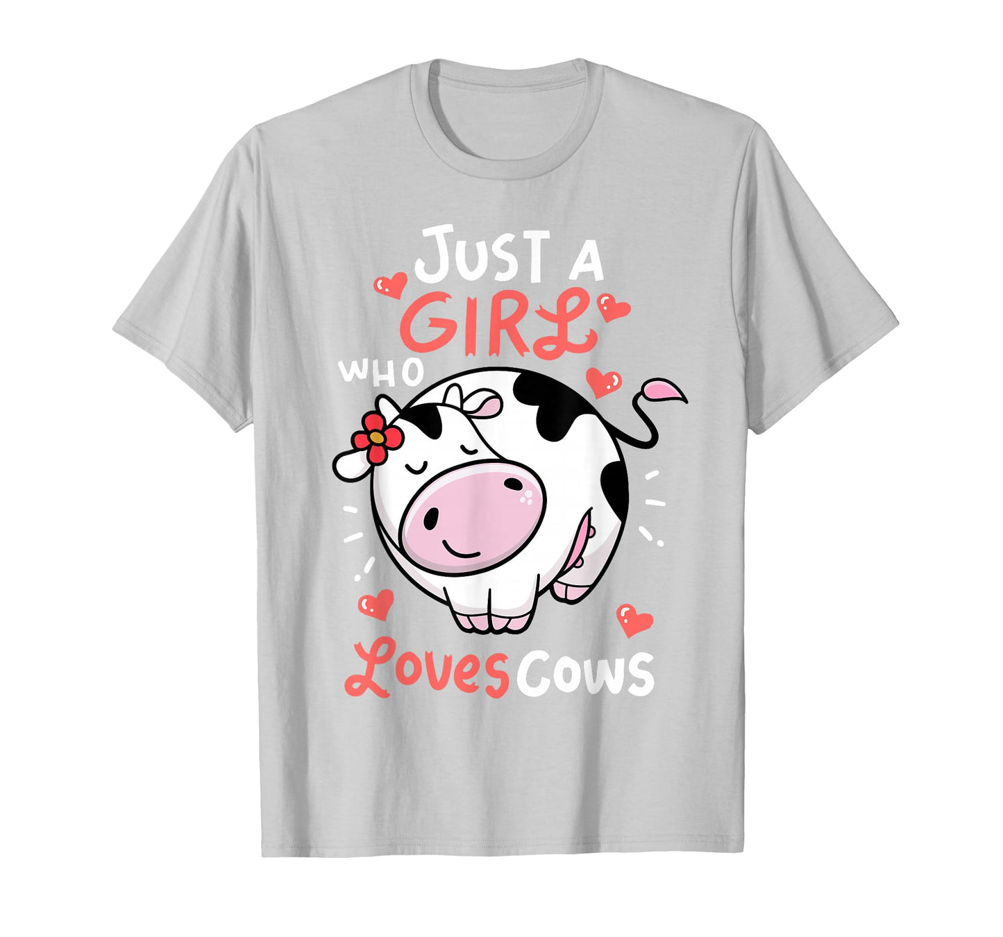 Cow-Shirt Just A Girl Who Loves Cows Print Kids Toddler Farm T-Shirt