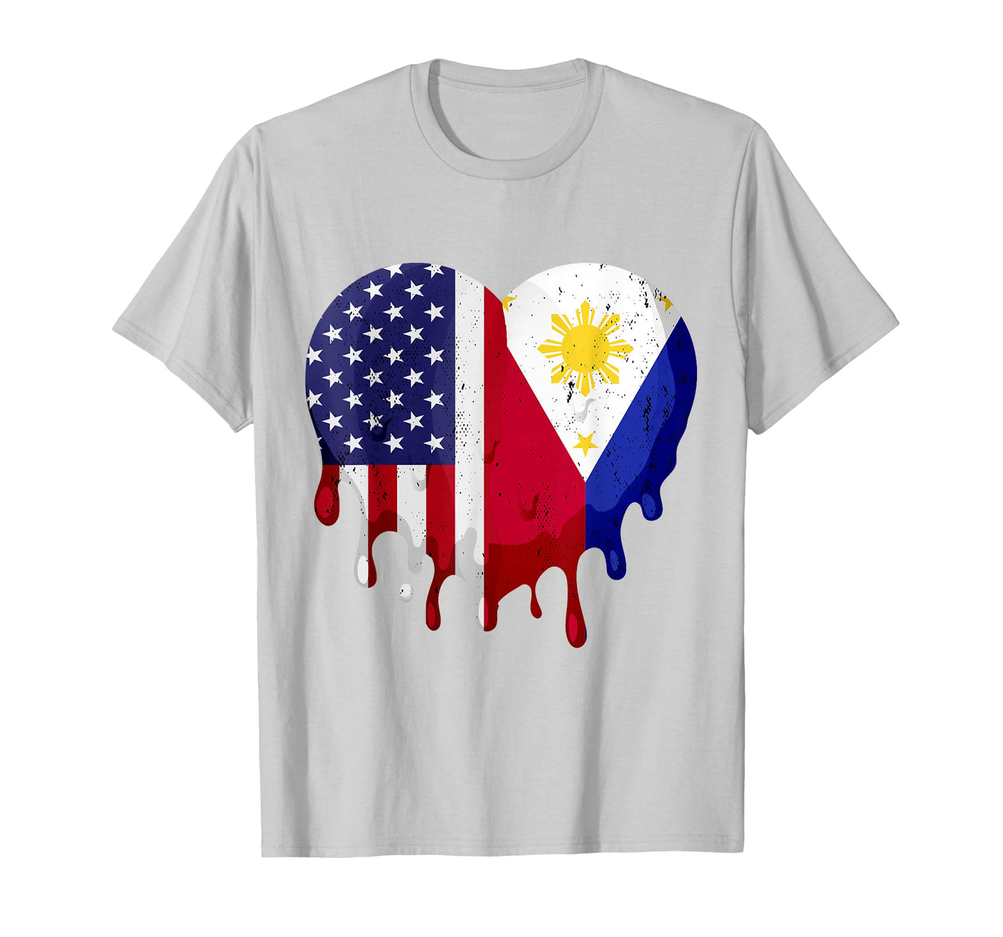 American Filipino Heritage Month Philippines Flag Heart T-Shirt