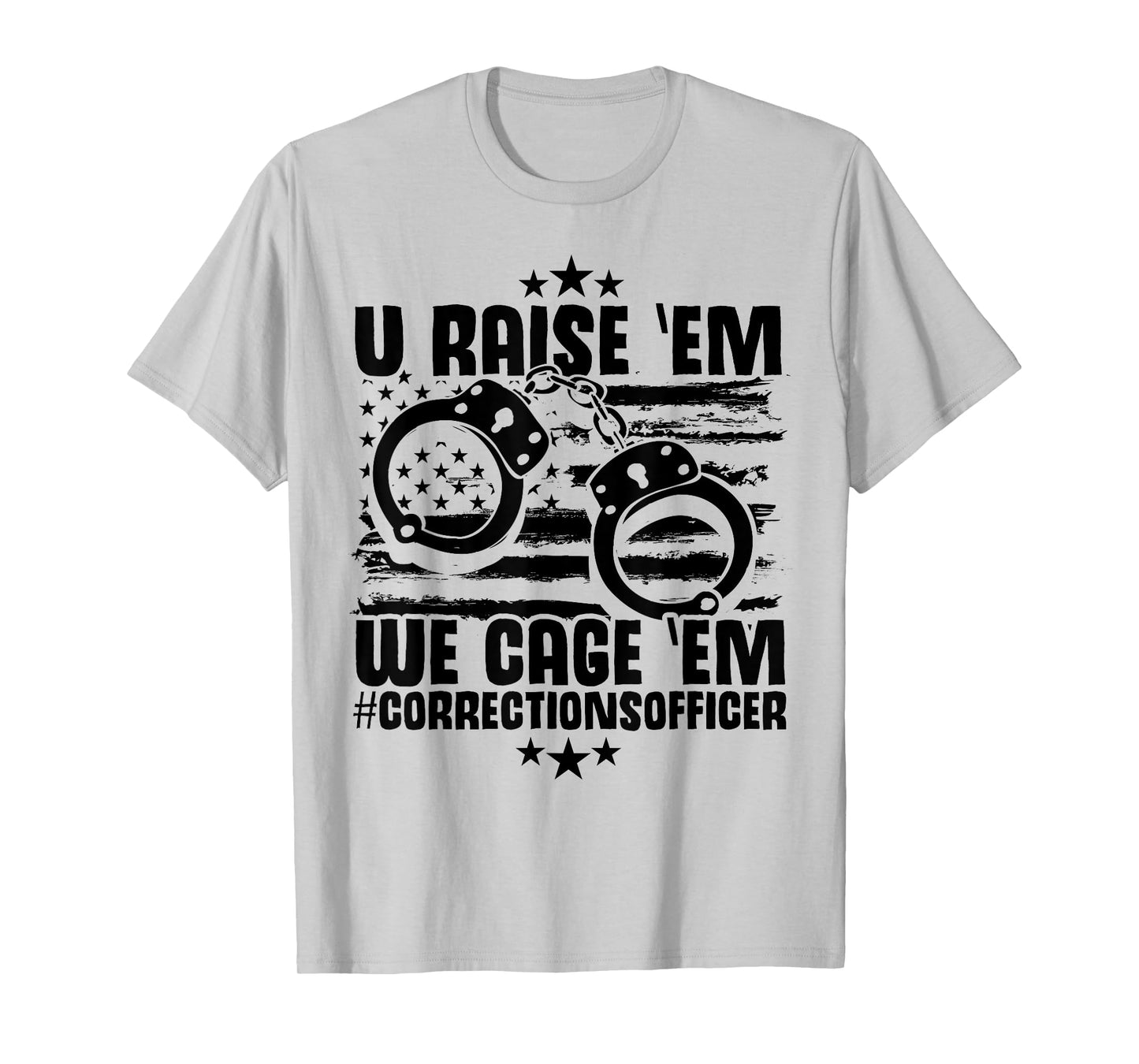 Corrections Decor Thin Silver Line Gear Correctional Officer T-Shirt