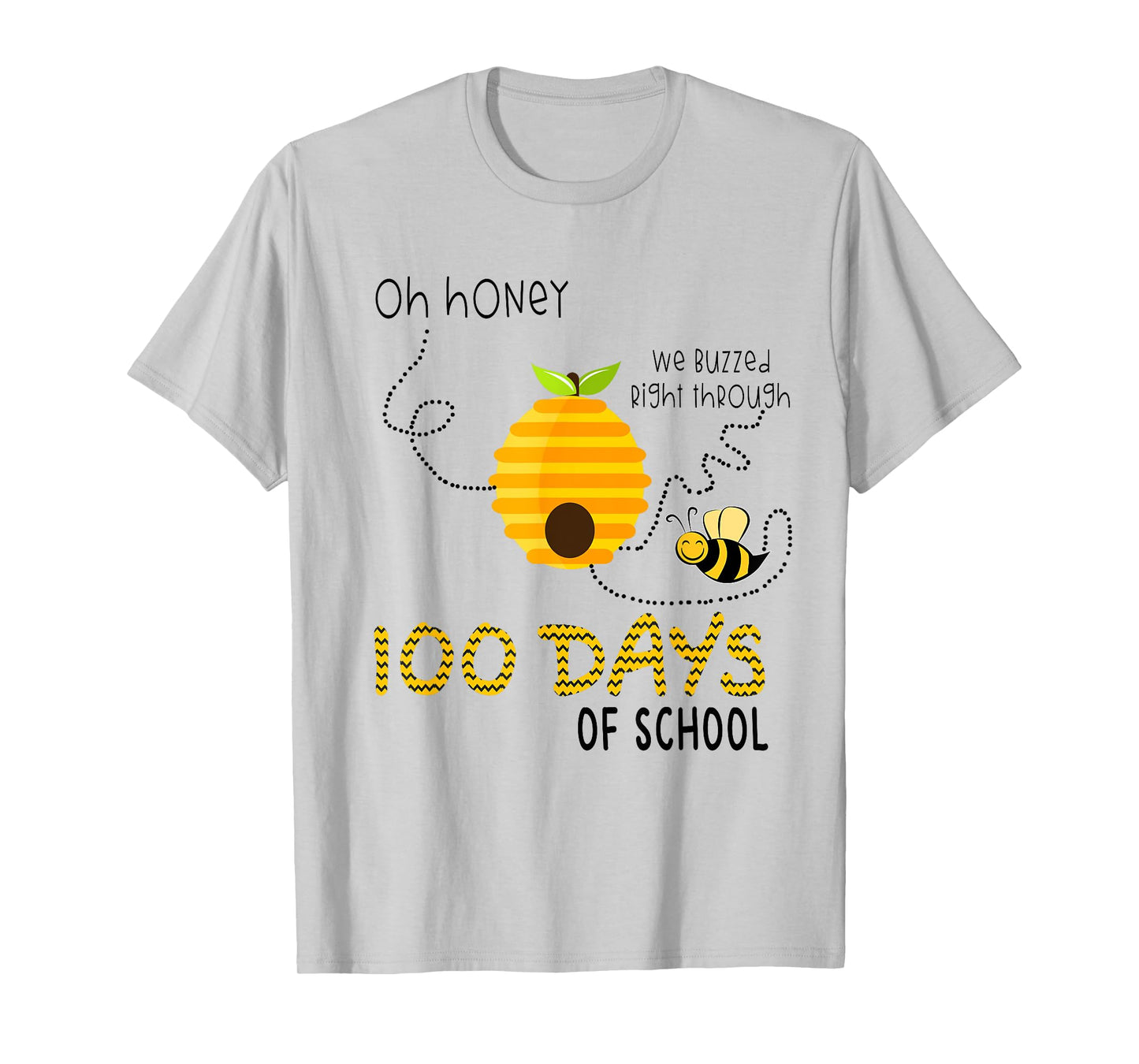 100th Day Of School Teacher Shirt Bee Hive Funny Sayings Men Women T-Shirt