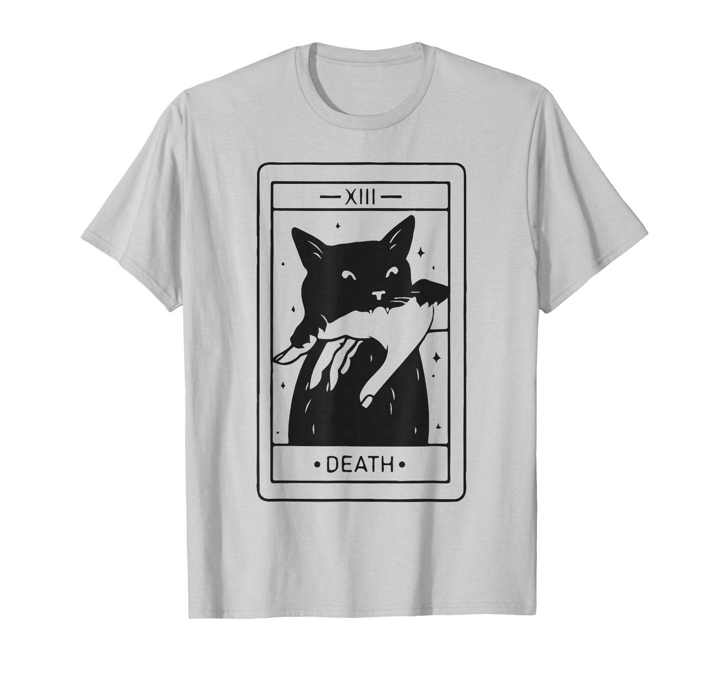 Black Cat Tarot Death Halloween Witchy Cat Lover Men Women T-Shirt