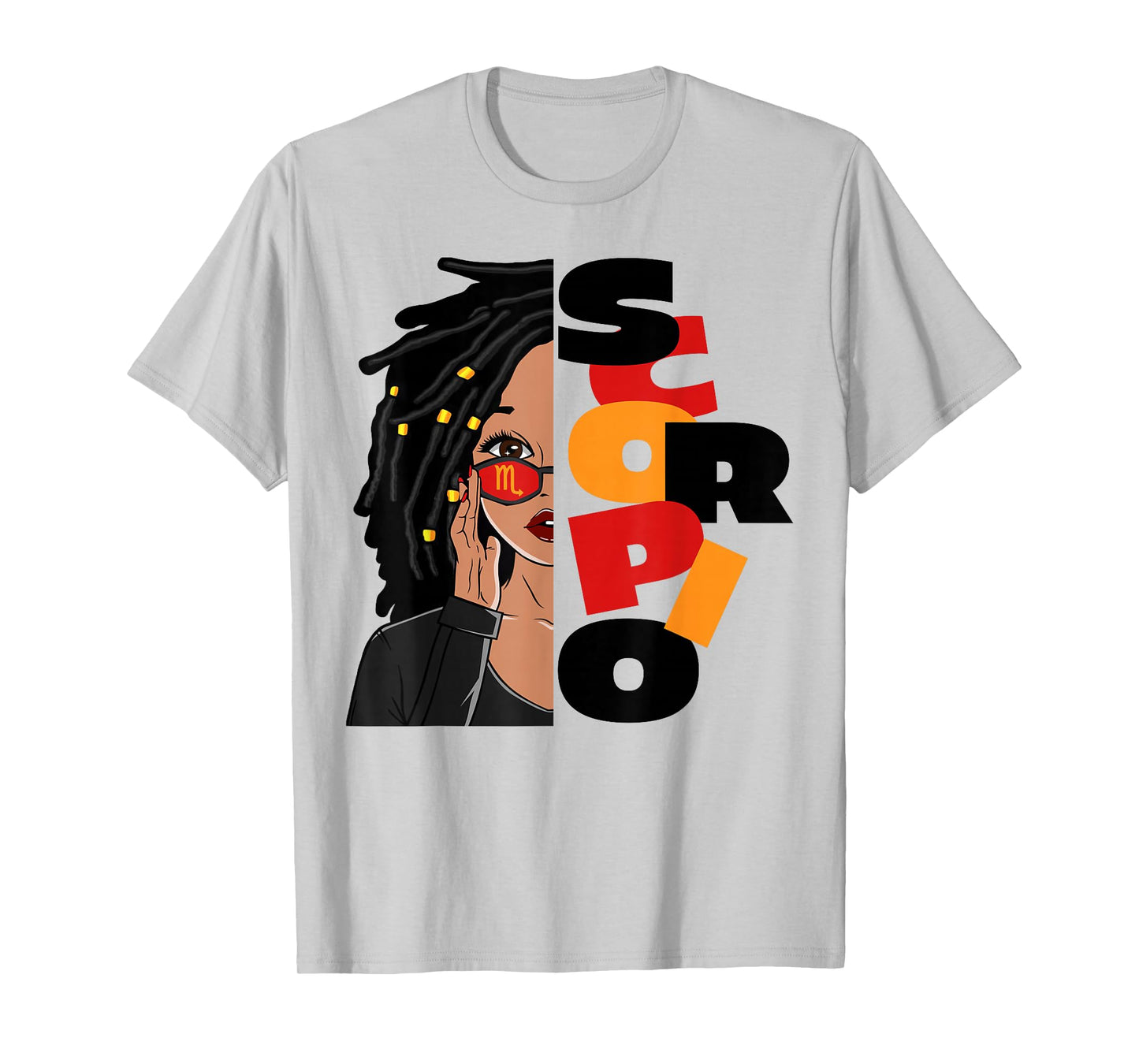 Loc'd Scorpio Queen Zodiac Birthday African American Women T-Shirt