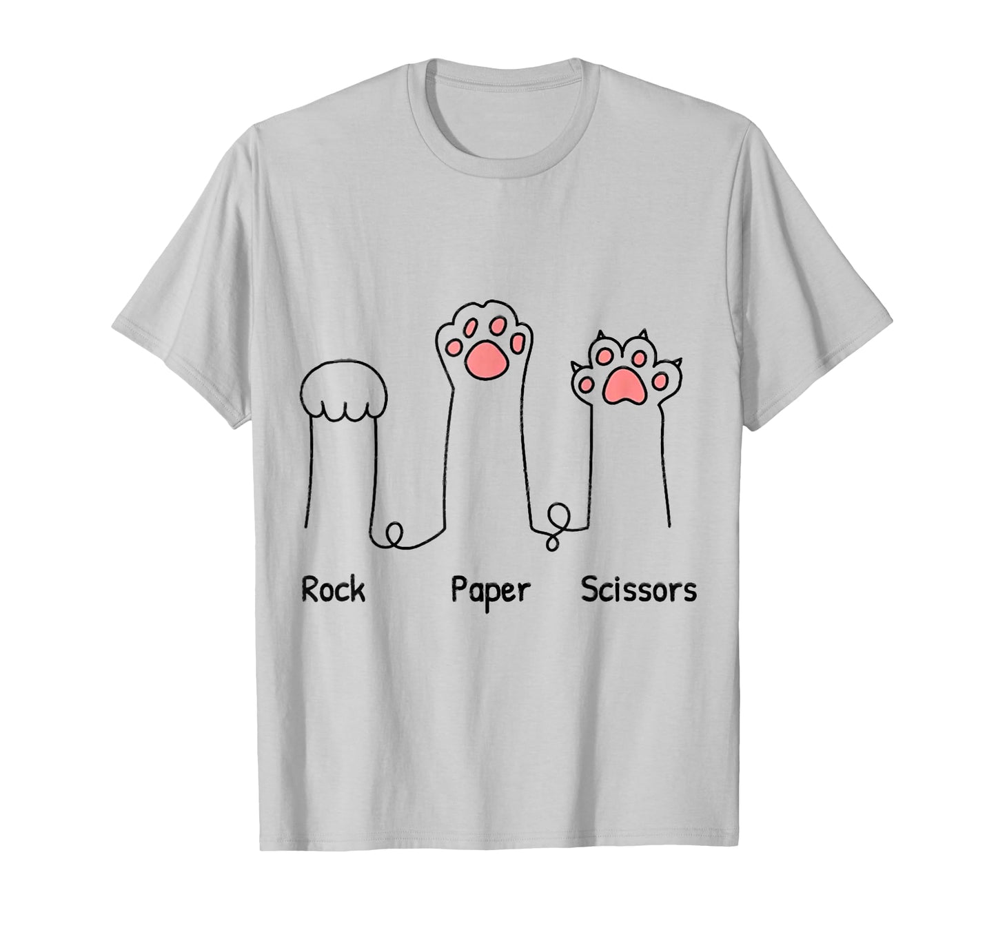Rock Paper Scissors Hand Game Cute Paw Funny Cat T-Shirt