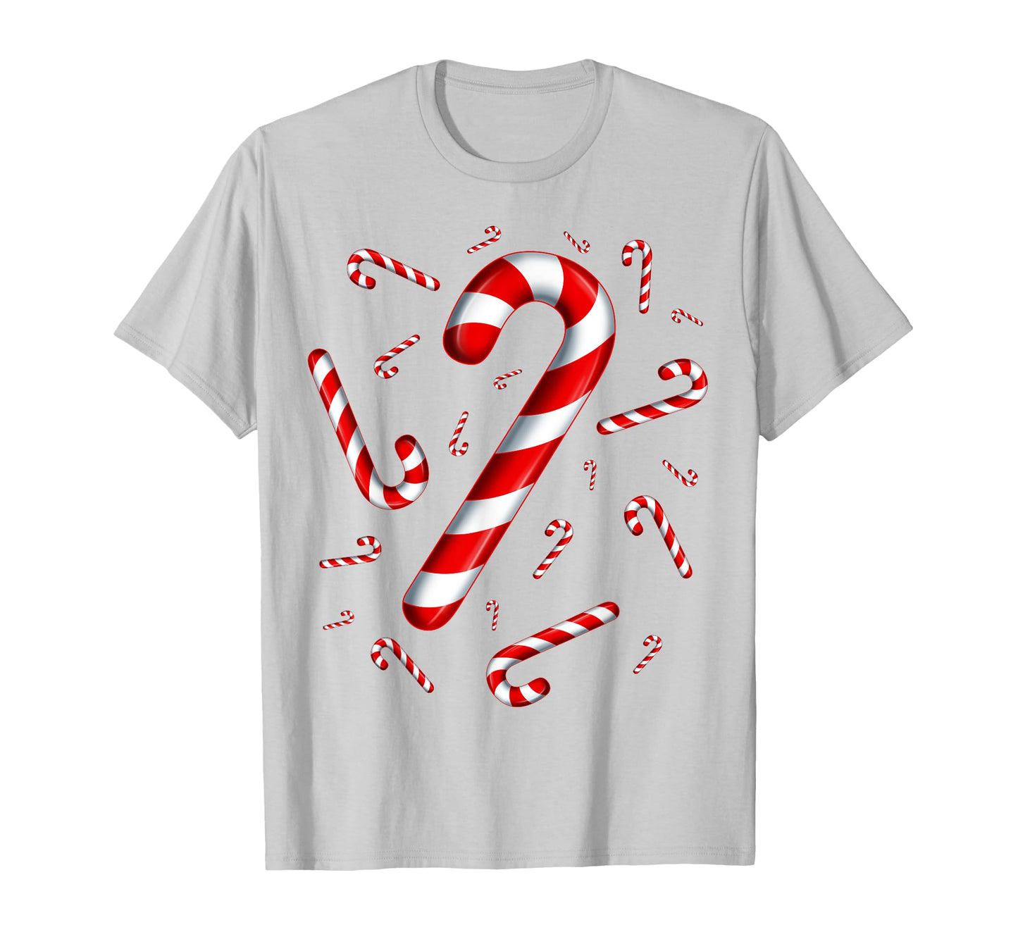 Christmas Flying Candy Cane Lover Taster Red and White Woman T-Shirt