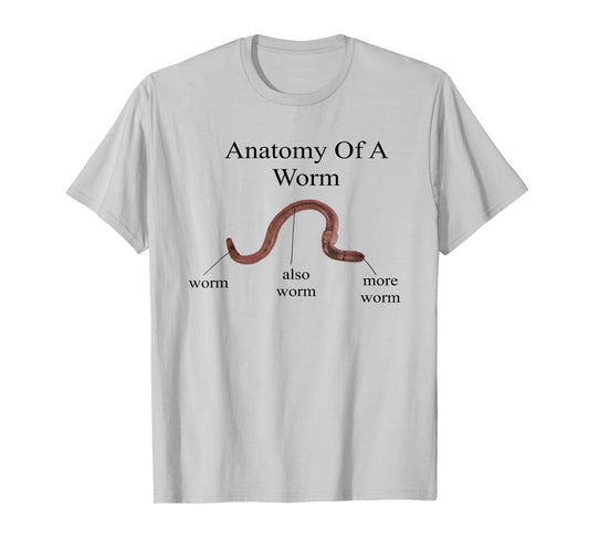Anatomy of Worm Funny Science Biology Diagram T-Shirt