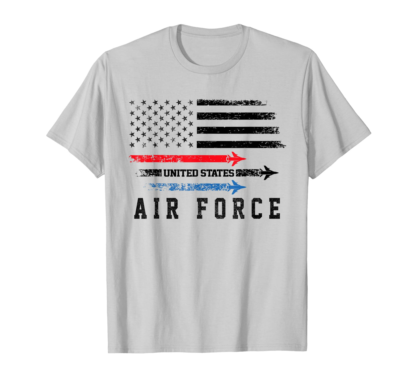 Red White Blue Air Force Flyover Proud American Independence T-Shirt