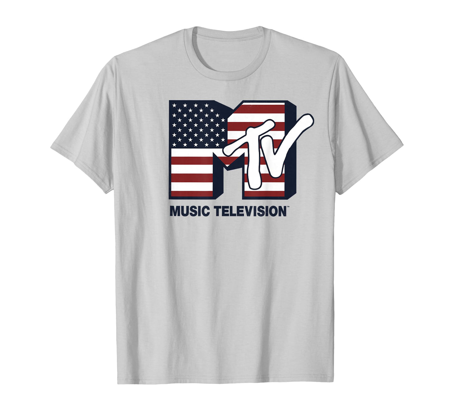 MTV Logo American Flag Graphic T-Shirt T-Shirt