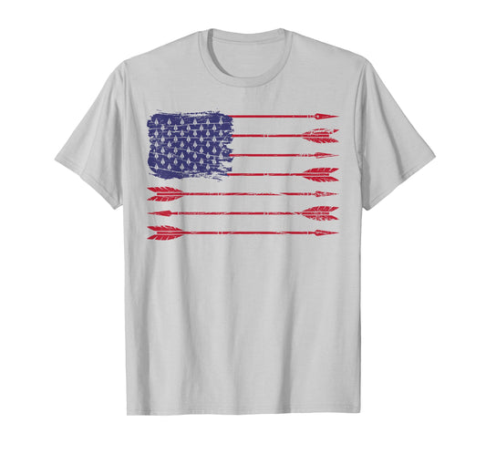 American Flag Arrow Archery Bowhunting Gifts Archer Hunter T-Shirt