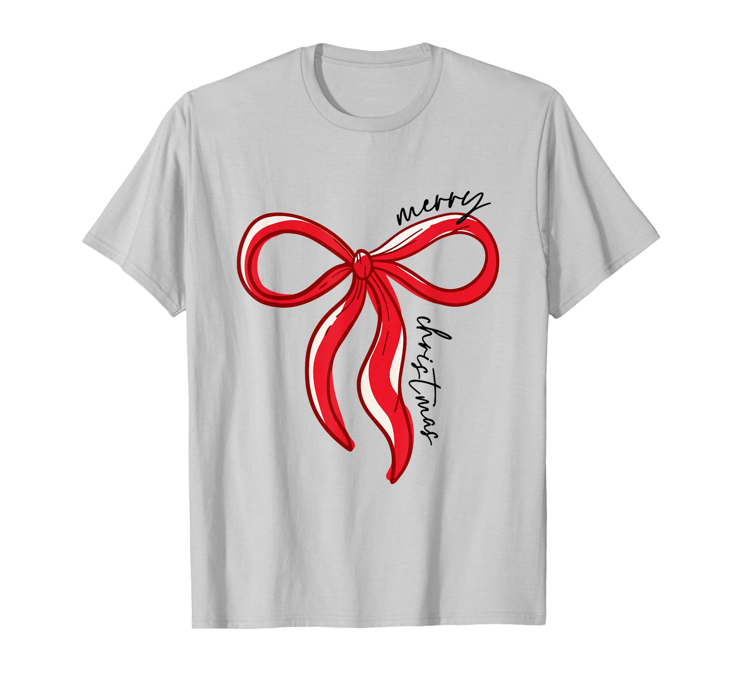 Merry Christmas Bow Red Santa Xmas Coquette Aesthetic T-Shirt