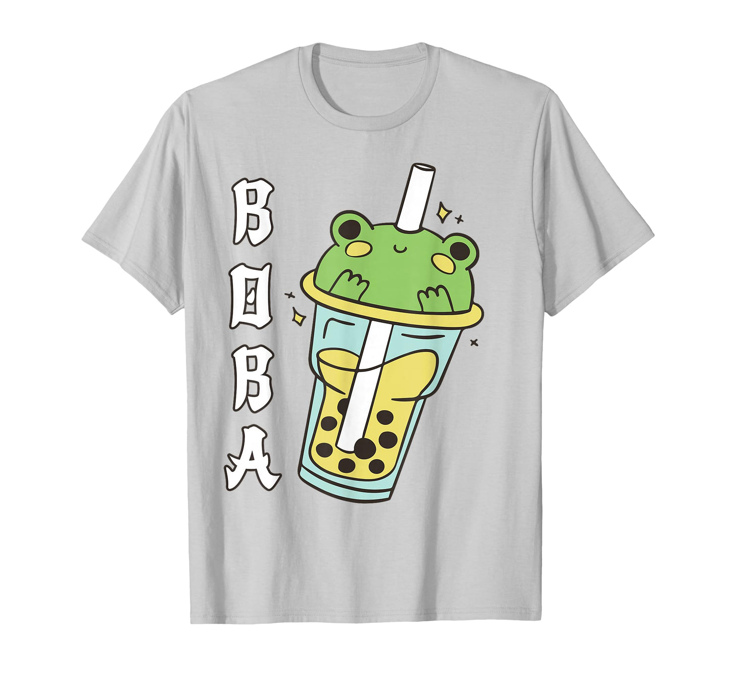 Cute Kawaii Frog Boba Tea Neko Anime Japanese Kids Teen Girl T-Shirt