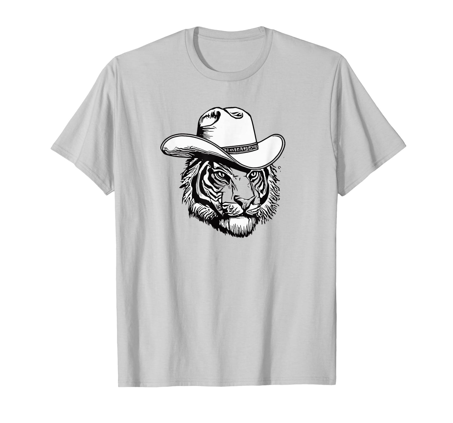 Funny Country Music Tiger Cowboy Hat Cat Vintage T-Shirt
