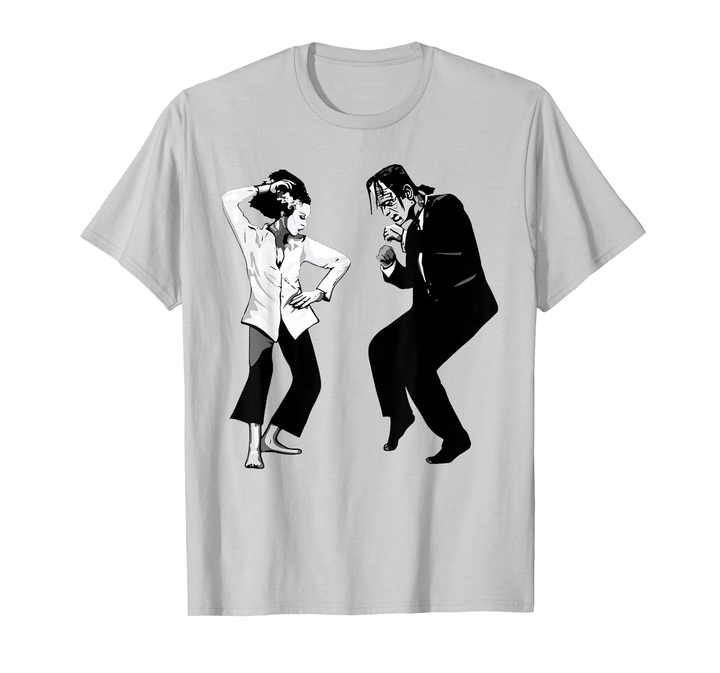 Retro Funny Frankenstein Monster and Bride Dancing Halloween T-Shirt