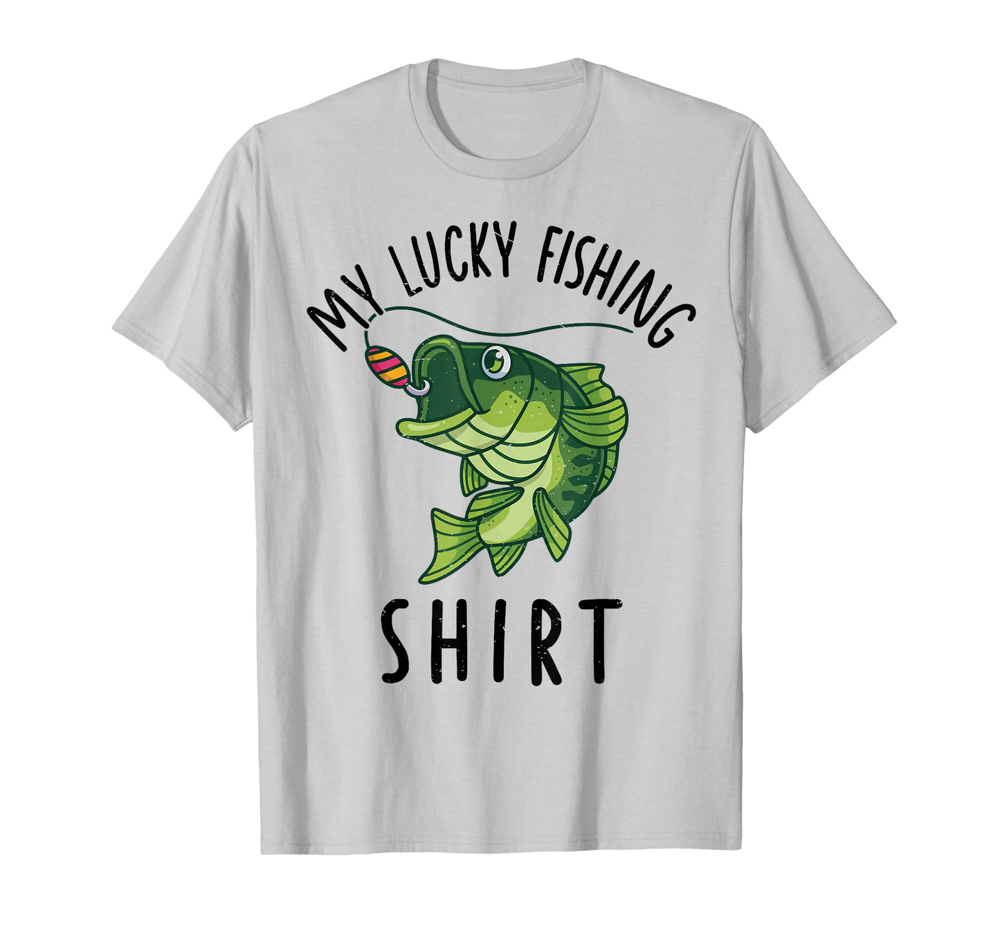 Kids Boys My Lucky Fishing-Shirt Bass Fish Dad Gift Funny T-Shirt