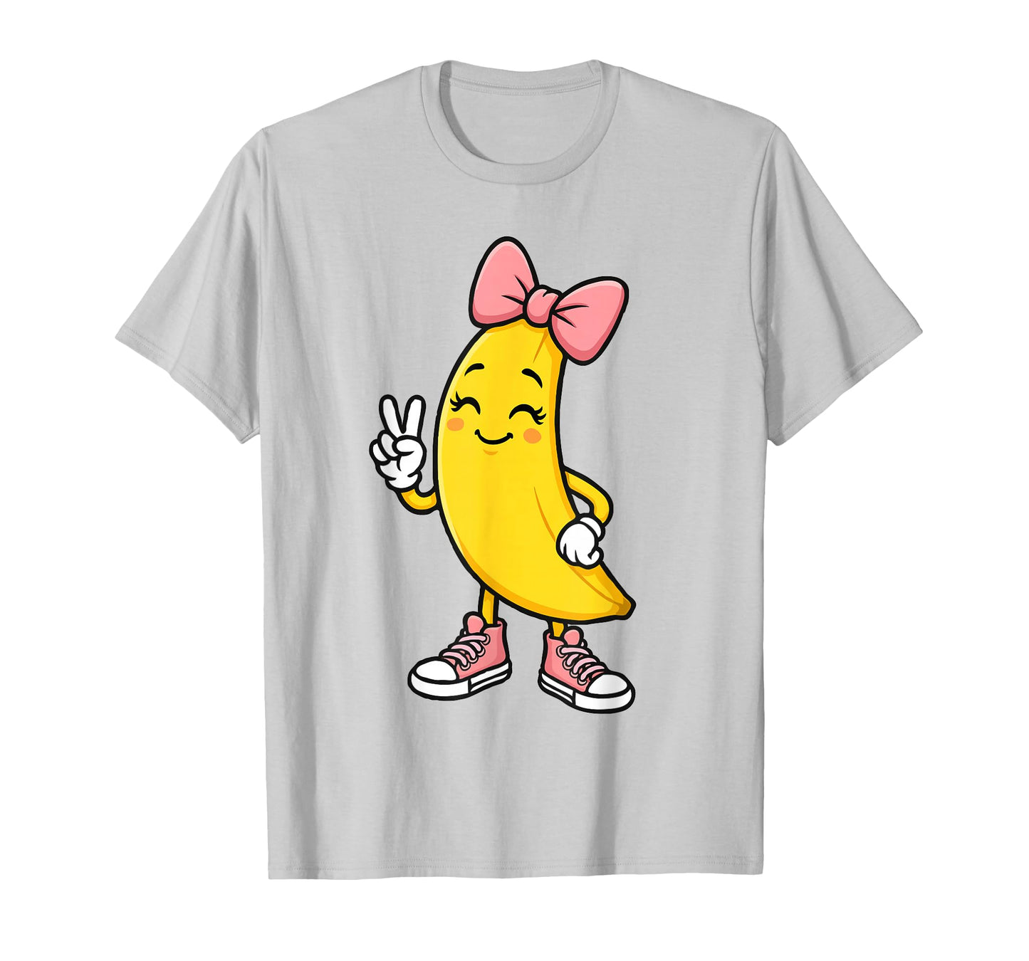 Funny Banana Coquette Bow Retro Banana Kids Girls Women T-Shirt