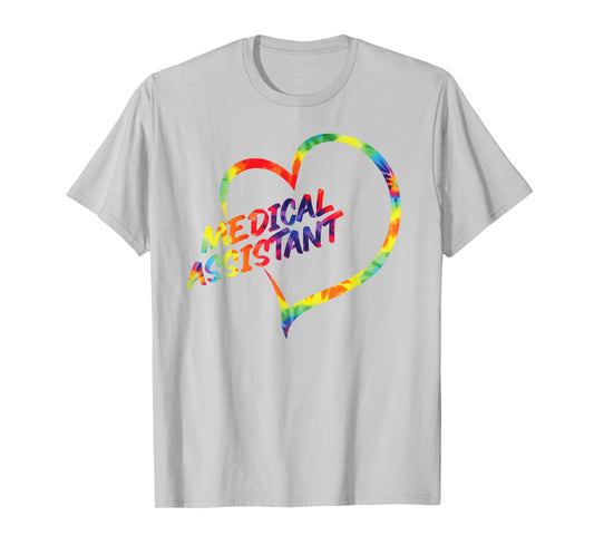 Certified Medical Assistant Tie Dye Heart CMA T-Shirt
