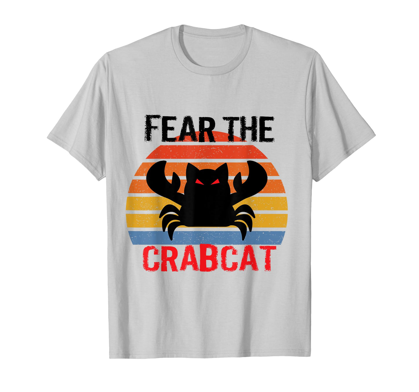 Fear the Crabcat Tees - Funny Crab Cat Cryptozoology T-Shirt - Unisex-Adults/Kids - Blue - Small - Short Sleeve - Classic Fit - Cotton/Polyester