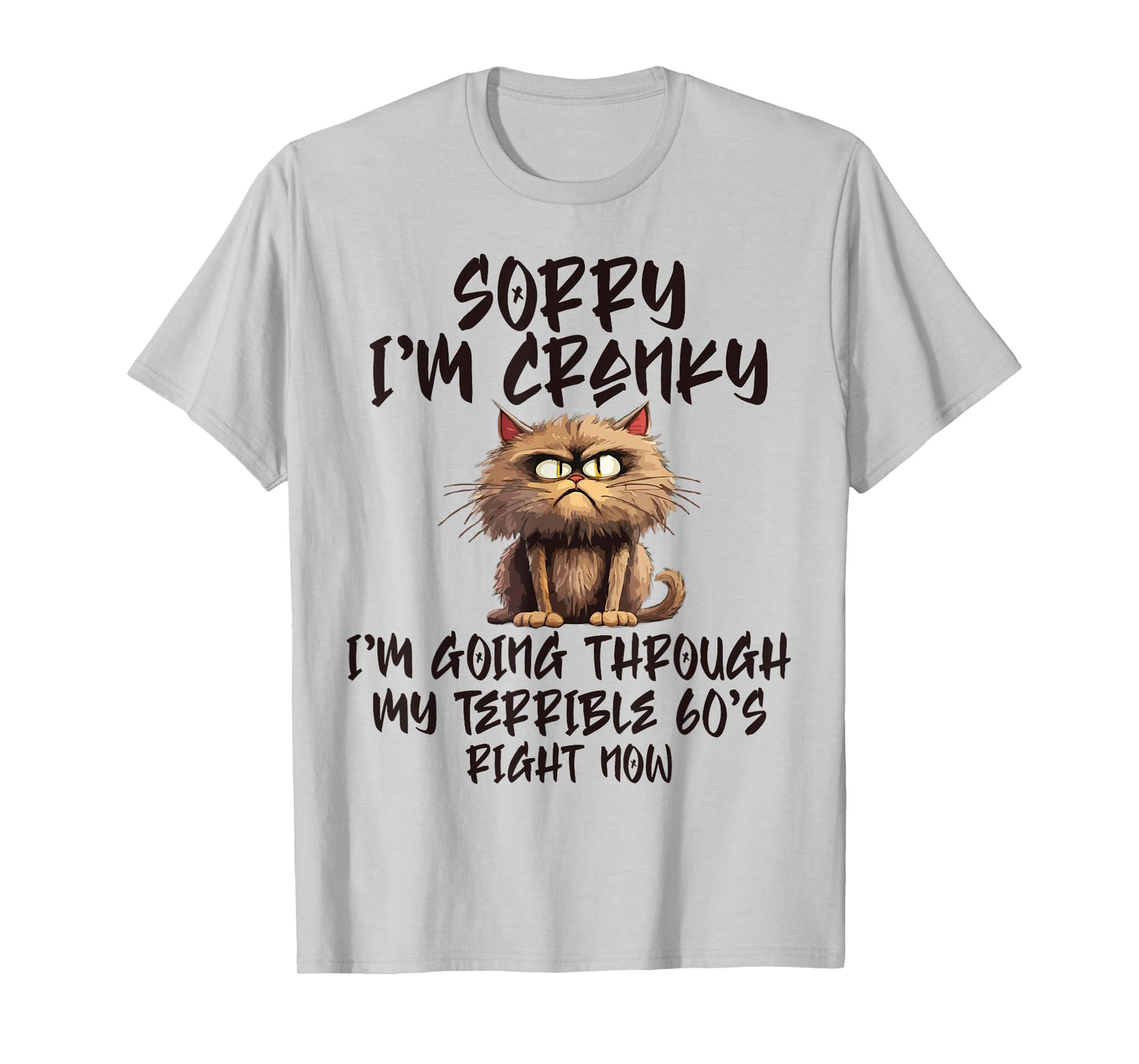 Sorry I'm Cranky I'm Going Through My Terrible 60s Funny Cat T-Shirt for Men Women