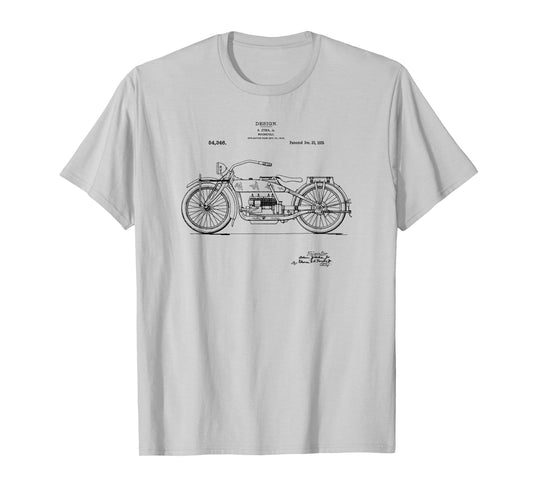 Classic Vintage Patent Print 1919 Motorcycle T-Shirt