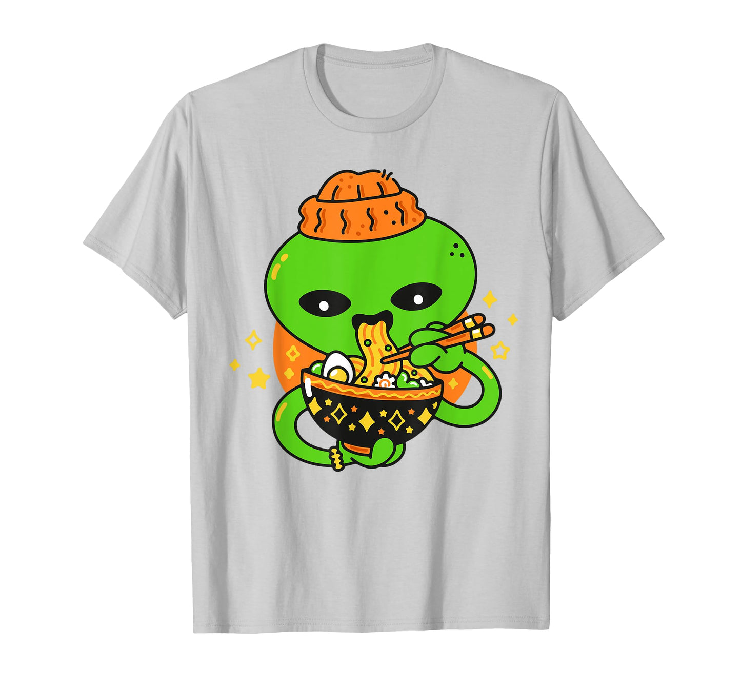 Kawaii Alien Eating Ramen Baby Boy Toddler Cute Funny Noodle T-Shirt