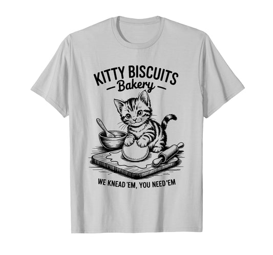 Cute Kitty Biscuits Bakery Funny Cat Lovers Baking Humor Men Women Kids T-Shirt
