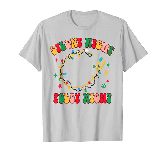 Christmas Urology Urologist Funny Silent A Night Foley Night T-Shirt