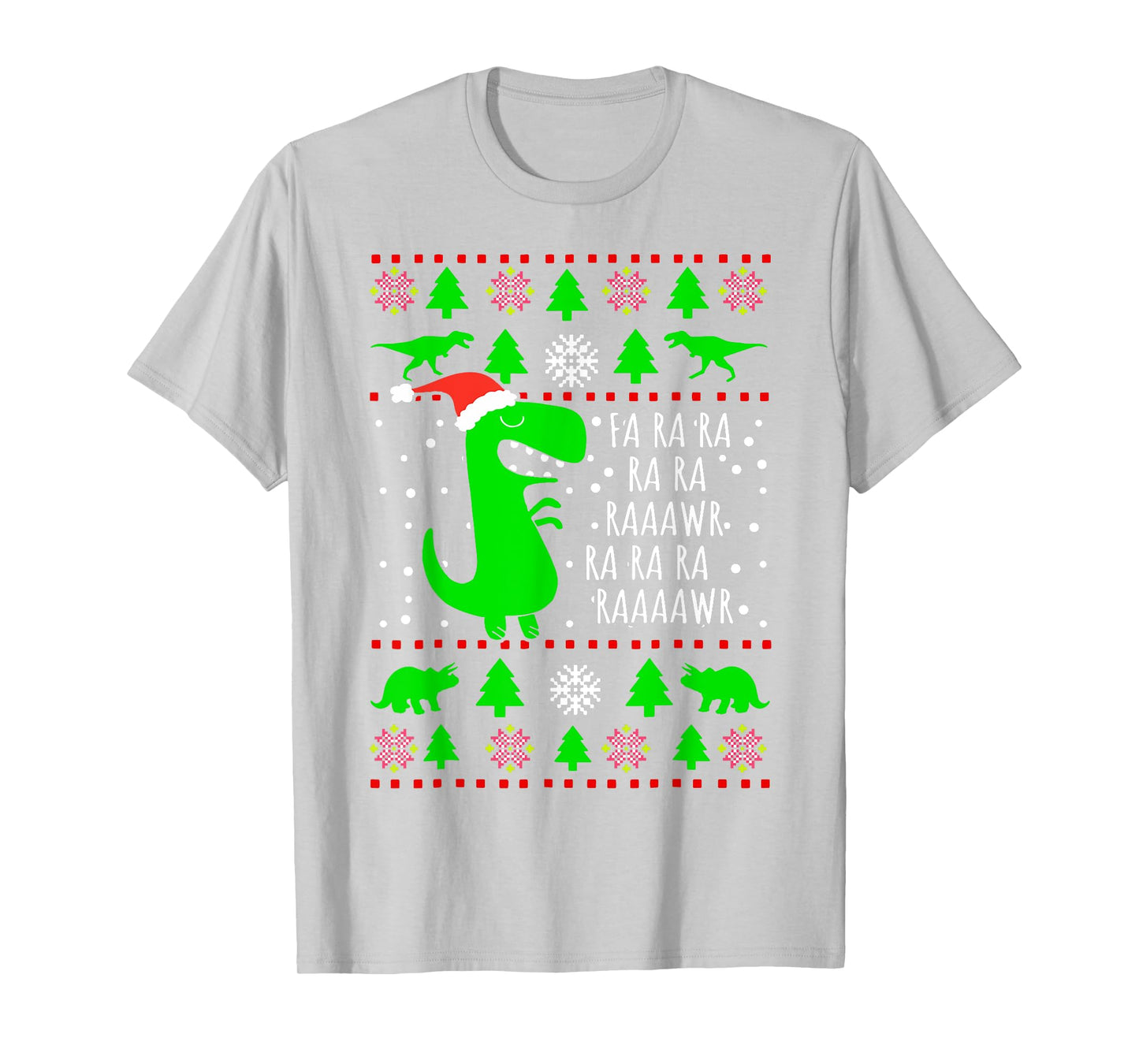 Dinosaur Ugly Christmas Sweater Fa Ra Rawr Family Kids Boys T-Shirt