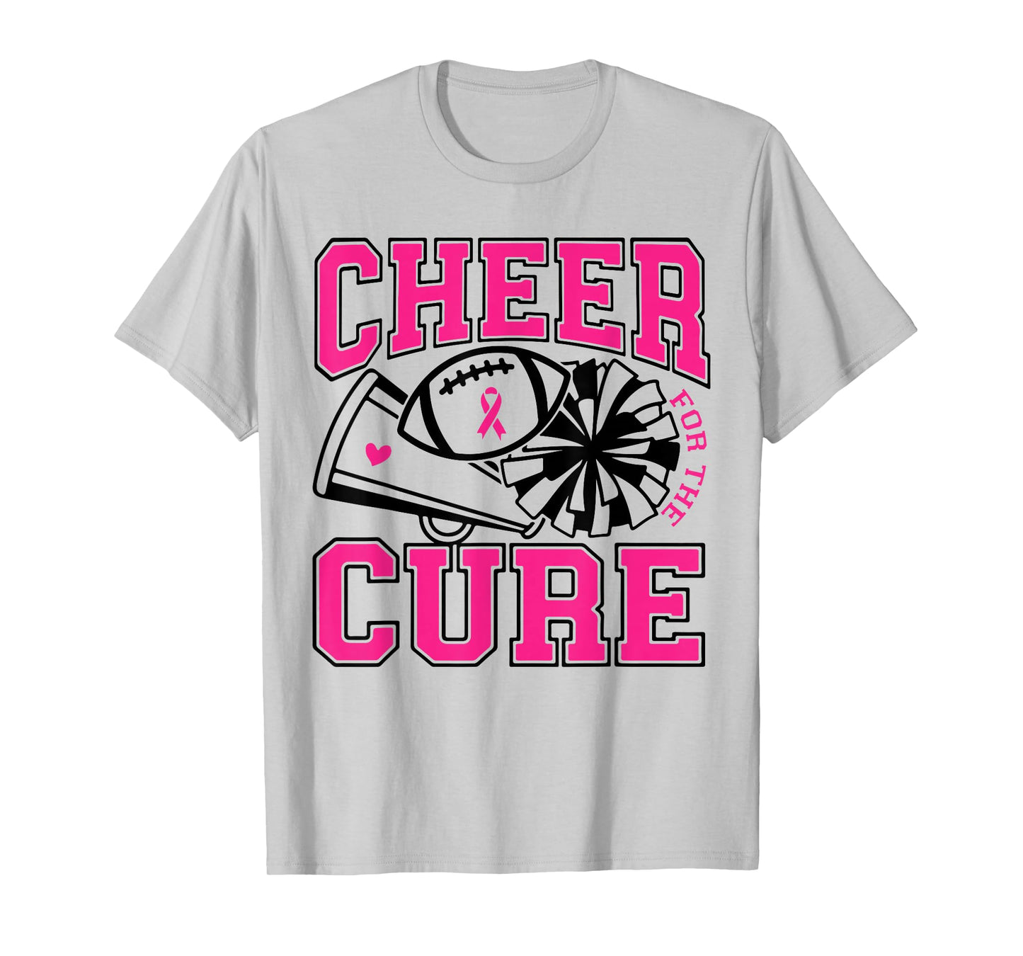 Cheer For The Cure Breast Cancer Awareness Cheerleader T-Shirt