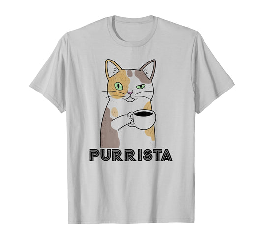 Coffee Cat | Purr-ista Barista | Funny Graphic T Shirt