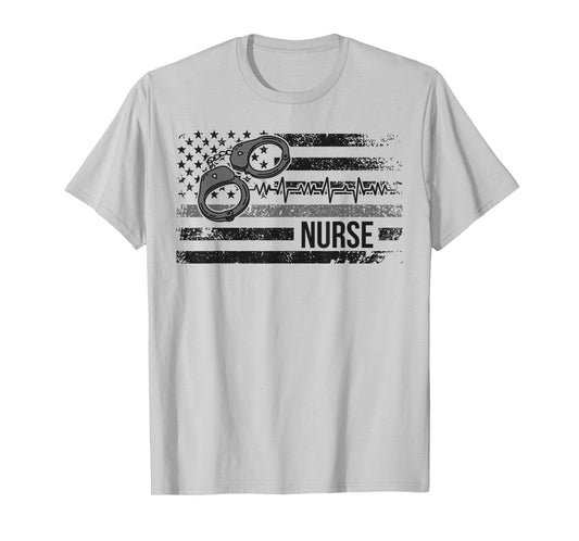 Correctional Nurse American Flag Corrections Nursing T-Shirt