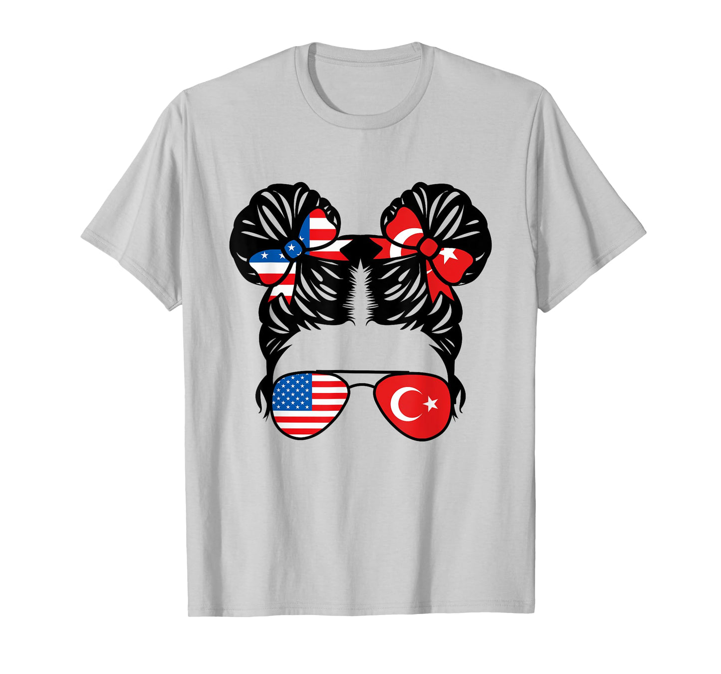 Half American Half Turkish Girl USA Turkey Flag Patriot T-Shirt