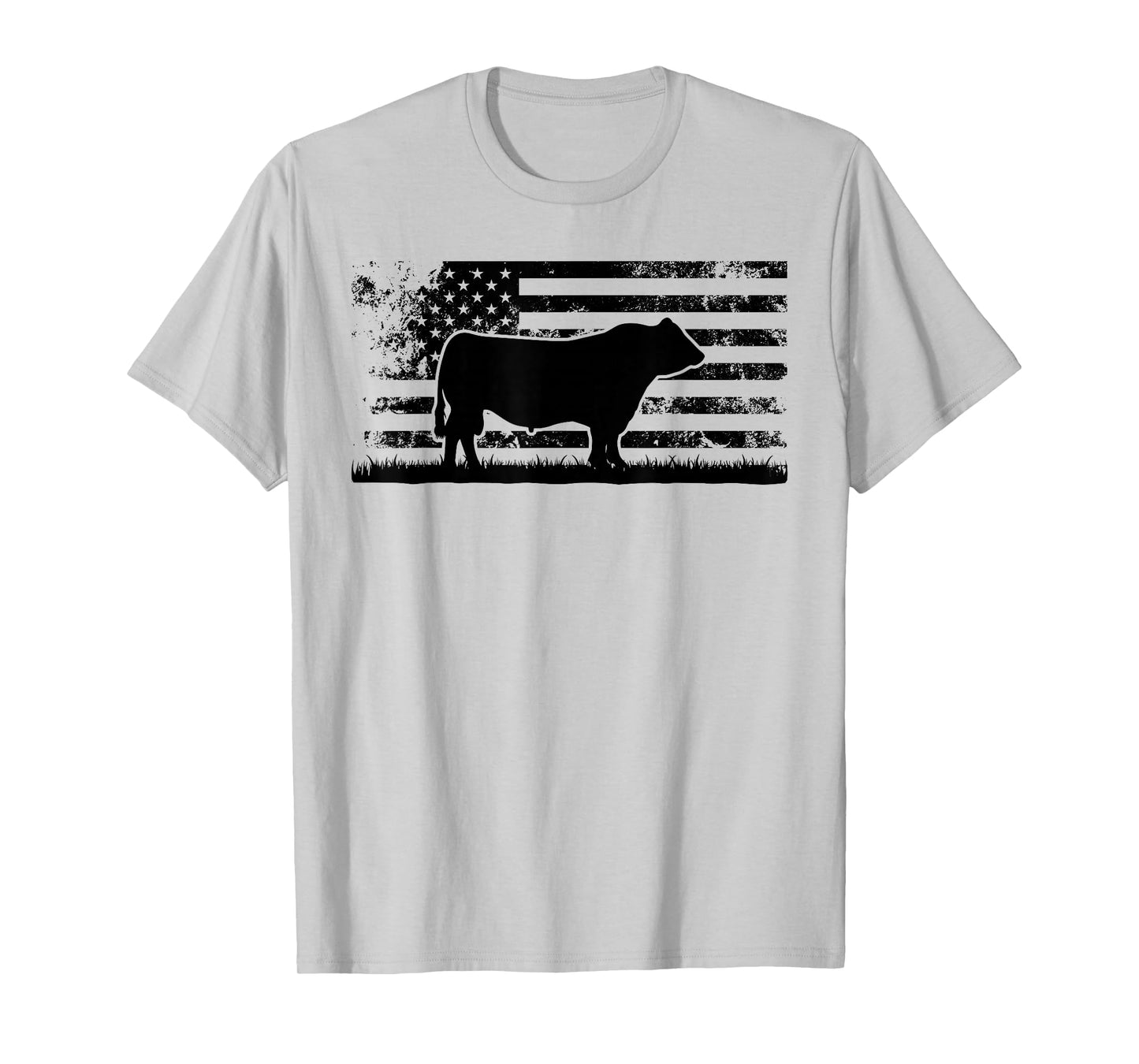 USA American Flag - America Cow Black Angus Rancher T-Shirt