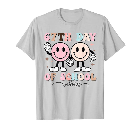 67th Day of School Vibes Teachers Students Six Seven 67 Meme T-Shirt