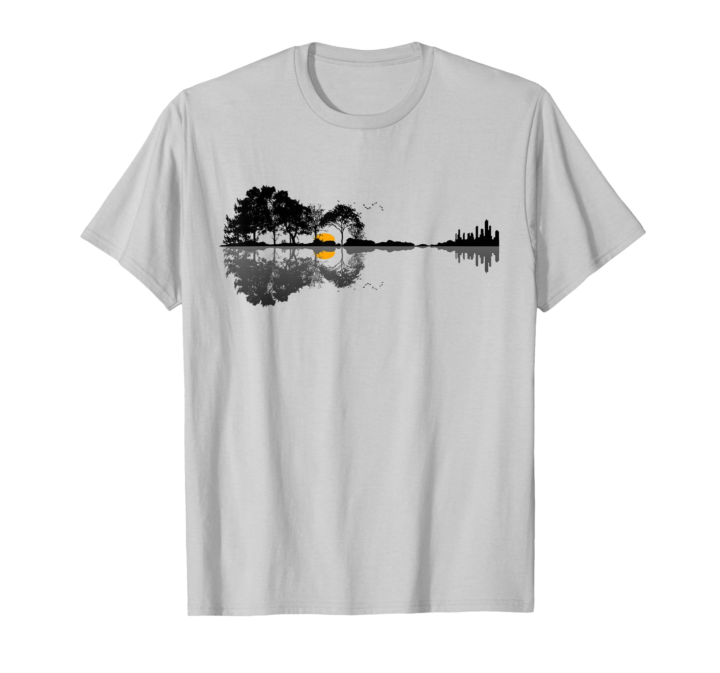 Retro Guitar T Shirt Lake Shadow Love Gitarre T-Shirt T-Shirt