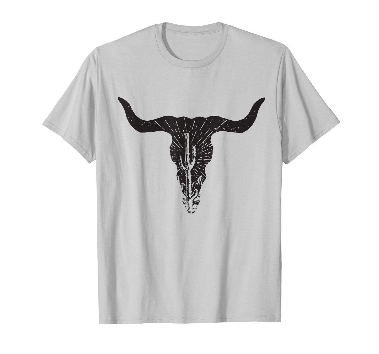 Cow Skull Desert Cactus Boho Longhorn South Western Country T-Shirt