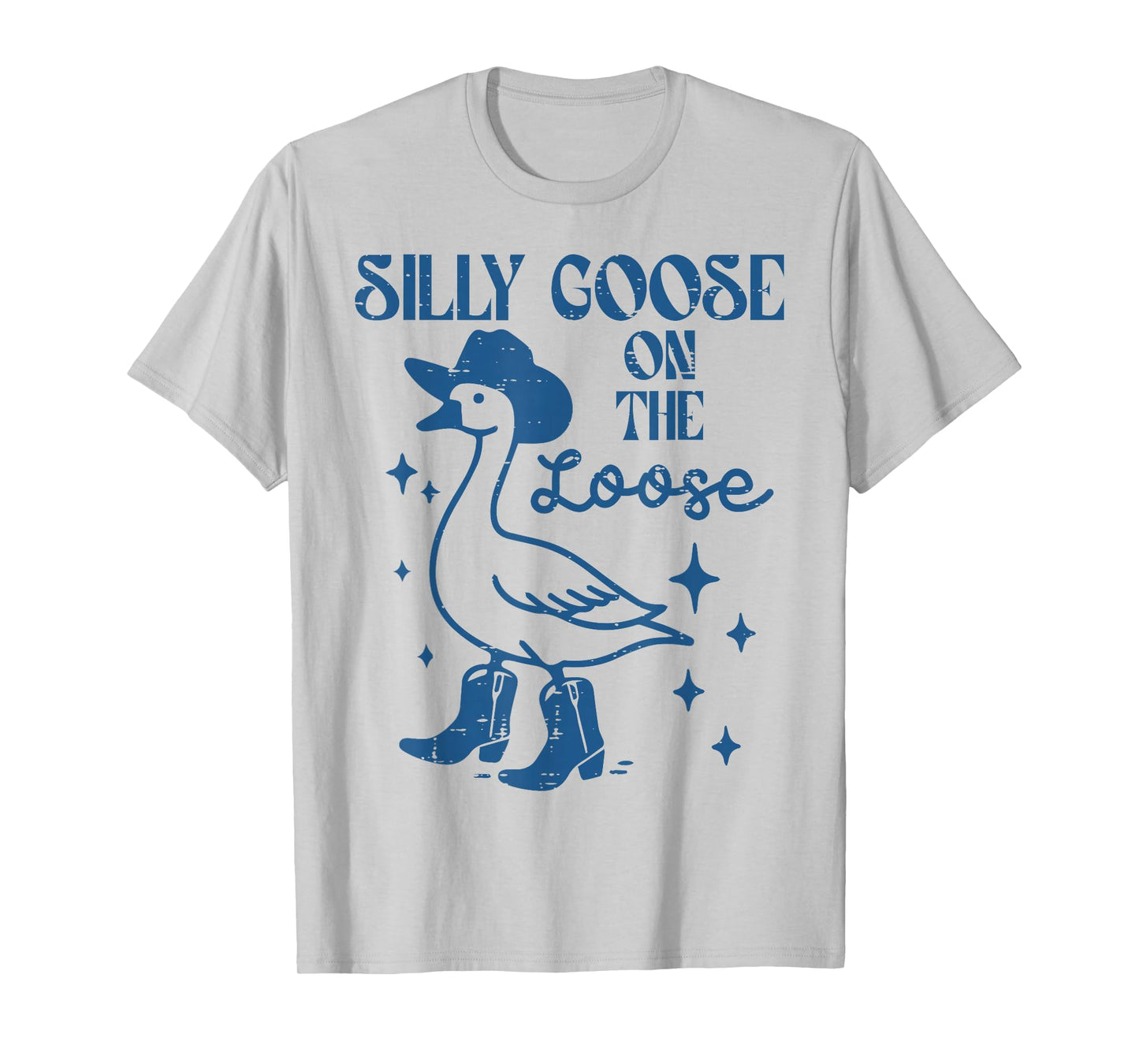 Goose On Loose Cowgirl Vintage Cowboy Silly Men Women Kids T-Shirt