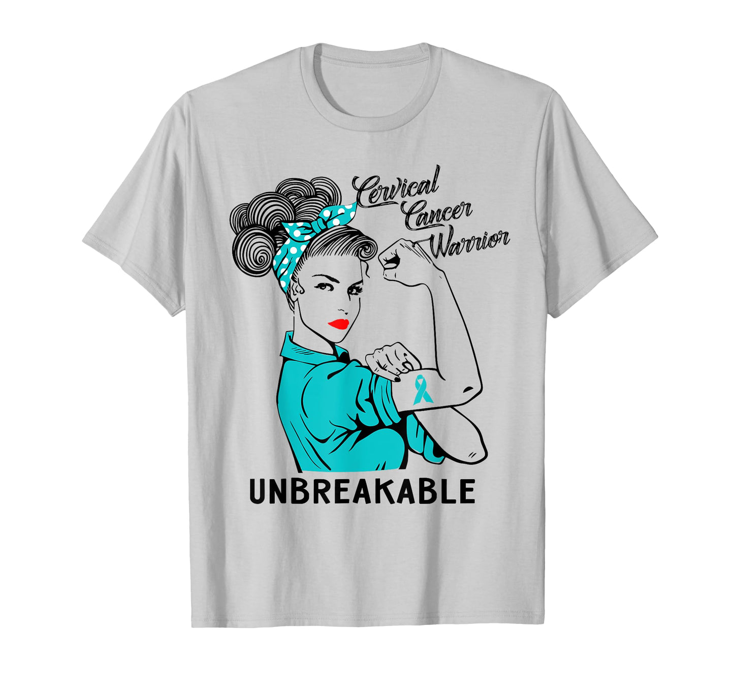 Cervical Cancer Warrior Unbreakable T-Shirt Awareness Gift T-Shirt